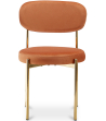 Buy Dining Chair - Upholstered in Velvet - Golden metal - Ara Orange 61166 - in the UK