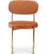 Buy Dining Chair - Upholstered in Velvet - Golden metal - Ara Orange 61166 - in the UK