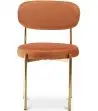 Buy Dining Chair - Upholstered in Velvet - Golden metal - Ara Orange 61166 - in the UK