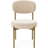 Buy Dining Chair - Upholstered in Velvet - Golden metal - Ara Beige 61166 - in the UK