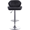Buy Swivel Chromed Metal Backrest Bar Stool - Height Adjustable White 49746 - in the UK