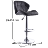 Buy Swivel Chromed Metal Backrest Bar Stool - Height Adjustable White 49746 - in the UK