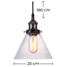Buy Edison Large Crystal Lampshade Pendant Lamp - Carbon Steel Bronze 50875 in the United Kingdom