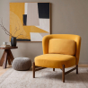 Buy Velvet Upholstered Armchair with Wood - Ebbe Mustard 61215 - prices