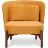 Buy Velvet Upholstered Armchair with Wood - Ebbe Mustard 61215 - in the UK