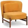 Buy Velvet Upholstered Armchair with Wood - Ebbe Mustard 61215 in the United Kingdom