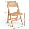 Buy Folding Wooden Rattan Dining Chair -Bama Natural wood 61157 home delivery