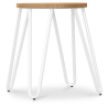 Buy Hairpin Stool - 42cm - Light wood and metal Light grey 61217 - prices