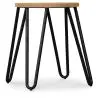 Buy Hairpin Stool - 42cm - Light wood and metal Light grey 61217 - in the UK