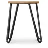 Buy Hairpin Stool - 42cm - Light wood and metal Light grey 61217 - prices