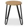 Buy Hairpin Stool - 42cm - Light wood and metal Light grey 61217 in the United Kingdom