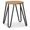 Buy Hairpin Stool - 42cm - Light wood and metal Light grey 61217 home delivery