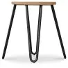 Buy Hairpin Stool - 42cm - Light wood and metal Light grey 61217 with a guarantee