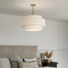 Buy Ceiling Pendant Lamp - Fabric Shade - Gerbu Aged Gold 60680 in the United Kingdom