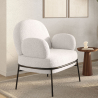 Buy Designer Armchair - Upholstered in Bouclé Fabric - Hedar White 61223 - prices