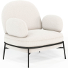 Buy Designer Armchair - Upholstered in Bouclé Fabric - Hedar White 61223 - in the UK
