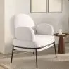 Buy Designer Armchair - Upholstered in Bouclé Fabric - Hedar White 61223 - prices