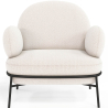 Buy Designer Armchair - Upholstered in Bouclé Fabric - Hedar White 61223 - in the UK