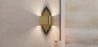 Buy Golden Wall Lamp - Sconde - Heyra Aged Gold 60664 in the United Kingdom