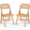 Buy 2 pack of Dining chair in Canage rattan and wood -  Bama Natural wood 61229 - in the UK