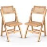 Buy 2 pack of Dining chair in Canage rattan and wood -  Bama Natural wood 61229 - prices