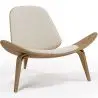 Buy Designer armchair - Scandinavian armchair - Boucle upholstery - Luna White 61247 - prices