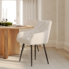 Buy Dining Chair with Armrests - Upholstered in Premium Bouclé - Carrol White 61267 - prices