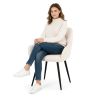 Buy Dining Chair with Armrests - Upholstered in Premium Bouclé - Carrol White 61267 at MyFaktory