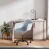 Buy Office Chair with Armrests - Desk Chair with Wheels - Emery Black Frame White 61269 in the United Kingdom
