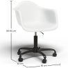 Buy Office Chair with Armrests - Desk Chair with Wheels - Emery Black Frame White 61269 - in the UK