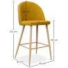 Buy Fabric Upholstered Stool - Scandinavian Design - 66cm - Bennett Yellow 61276 home delivery