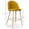 Buy Fabric Upholstered Stool - Scandinavian Design - 66cm - Bennett Yellow 61276 in the United Kingdom