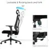 Buy Ergonomic Office Chair with Wheels and Armrests - Retor Black 61279 in the United Kingdom
