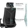 Buy Ergonomic Office Chair with Wheels and Armrests - Sembra Black 61280 with a guarantee