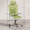 Buy Ergonomic Office Chair with Wheels and Armrests - Techas Green 61281 - in the UK