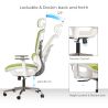 Buy Ergonomic Office Chair with Wheels and Armrests - Techas Green 61281 home delivery