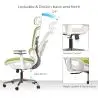 Buy Ergonomic Office Chair with Wheels and Armrests - Techas Green 61281 with a guarantee