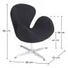 Buy Armchair with armrests - Fabric upholstery - Svinia Black 13662 - in the UK