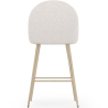 Buy Stool Upholstered in Bouclé Fabric - Scandinavian Design - 66cm - Bennett White 61285 in the United Kingdom