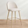 Buy Stool Upholstered in Bouclé Fabric - Scandinavian Design - 66cm - Bennett White 61285 - prices