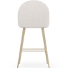 Buy Stool Upholstered in Bouclé Fabric - Scandinavian Design - Bennett White 61285 in the United Kingdom