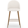 Buy Stool Upholstered in Bouclé Fabric - Scandinavian Design - 66cm - Bennett White 61286 in the United Kingdom