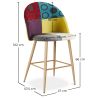 Buy Patchwork Upholstered Stool - Scandinavian Style - 66cm - Bennett Multicolour 61289 home delivery