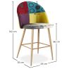 Buy Patchwork Upholstered Stool - Scandinavian Style - 66cm - Bennett Multicolour 61289 home delivery