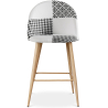 Buy Patchwork Upholstered Stool - Scandinavian Style - Black and White - 66cm -  Bennett White / Black 61291 - in the UK