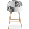 Buy Patchwork Upholstered Stool - Scandinavian Style - Black and White - 66cm -  Bennett White / Black 61291 home delivery