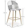 Buy Patchwork Upholstered Stool - Scandinavian Style - Black and White - 66cm -  Bennett White / Black 61291 home delivery