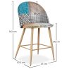 Buy Patchwork Upholstered Stool - Scandinavian Style - 63cm -  Bennett Multicolour 61292 with a guarantee