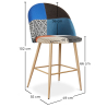 Buy Patchwork Upholstered Stool - Scandinavian Style - 66cm - Bennett Multicolour 61294 with a guarantee
