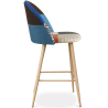 Buy Patchwork Upholstered Stool - Scandinavian Style - 66cm - Bennett Multicolour 61294 in the United Kingdom